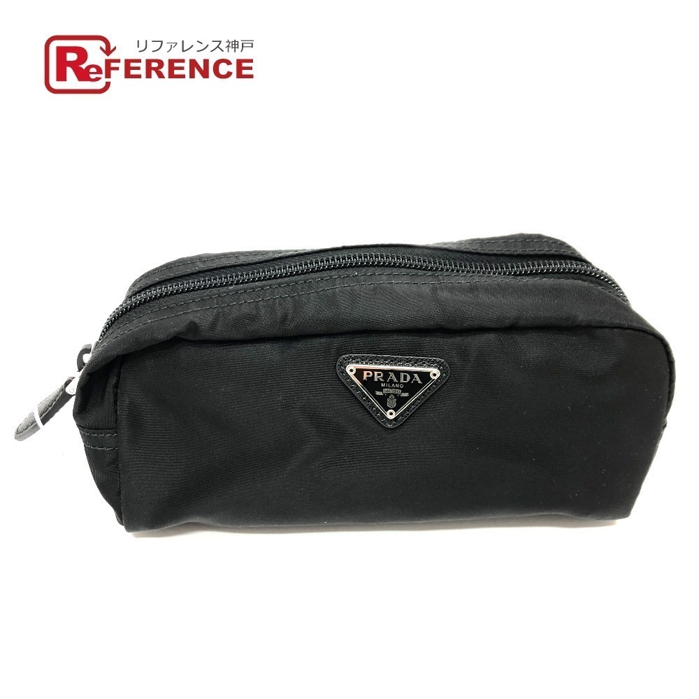 Prada Triangle Makeup Clutch Cosmetic Black